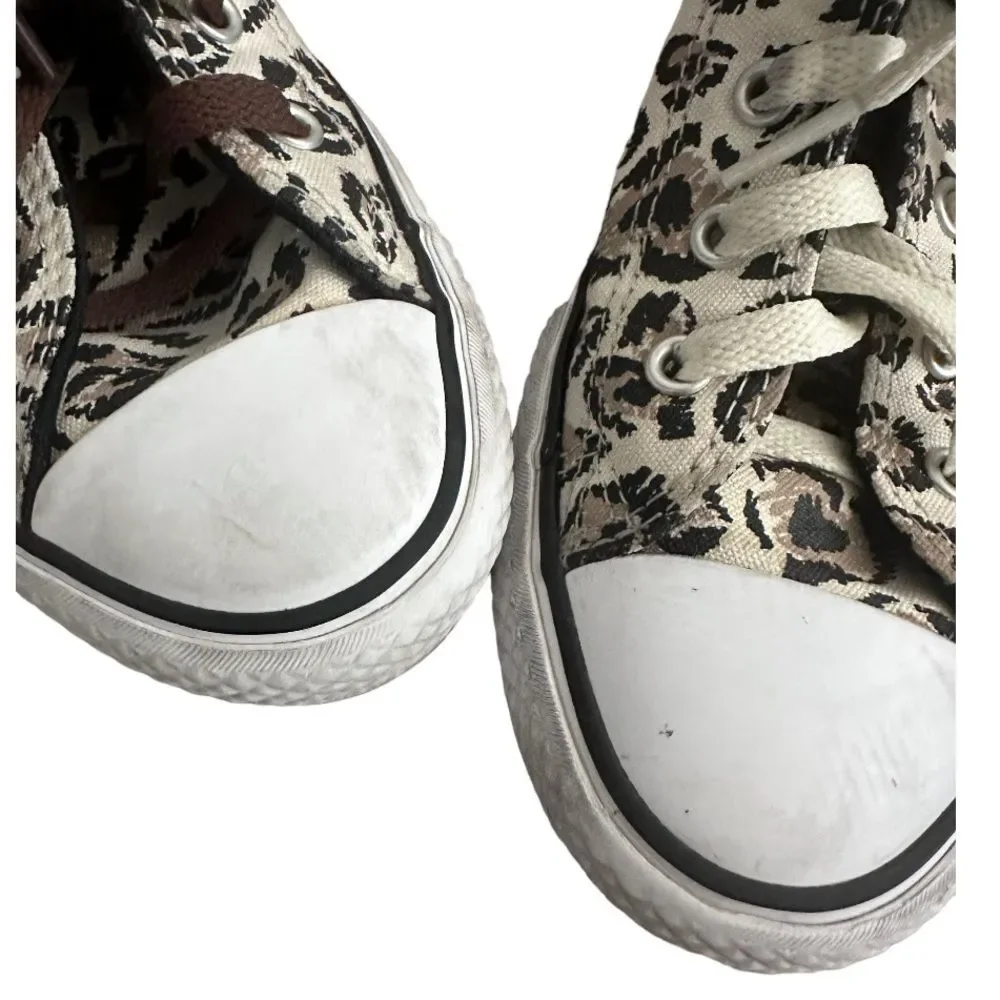 Converse animal print girls high top sneakers